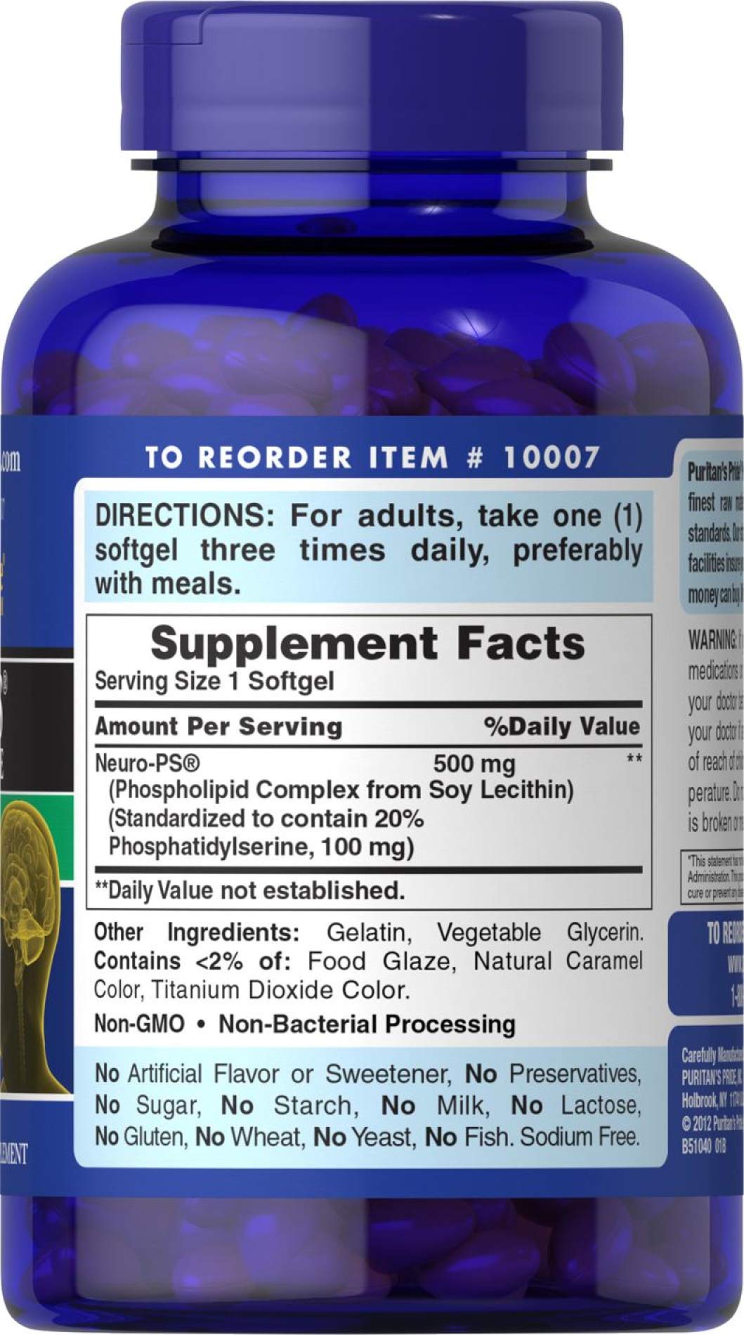 Neuro-PS 100 mg softgels in bottle