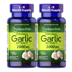 Puritan's Pride Odorless Garlic 1000mg 2-Pack bottle