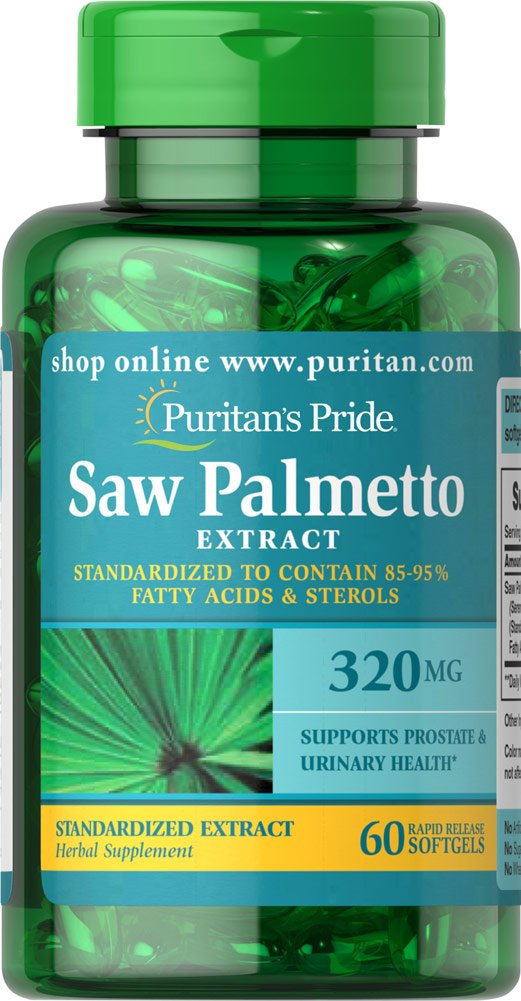 Puritan's Pride Saw Palmetto 320 mg Standardized Extract Softgels - 60 Count
