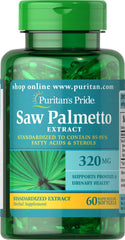 Puritan's Pride Saw Palmetto 320 mg Standardized Extract Softgels - 60 Count