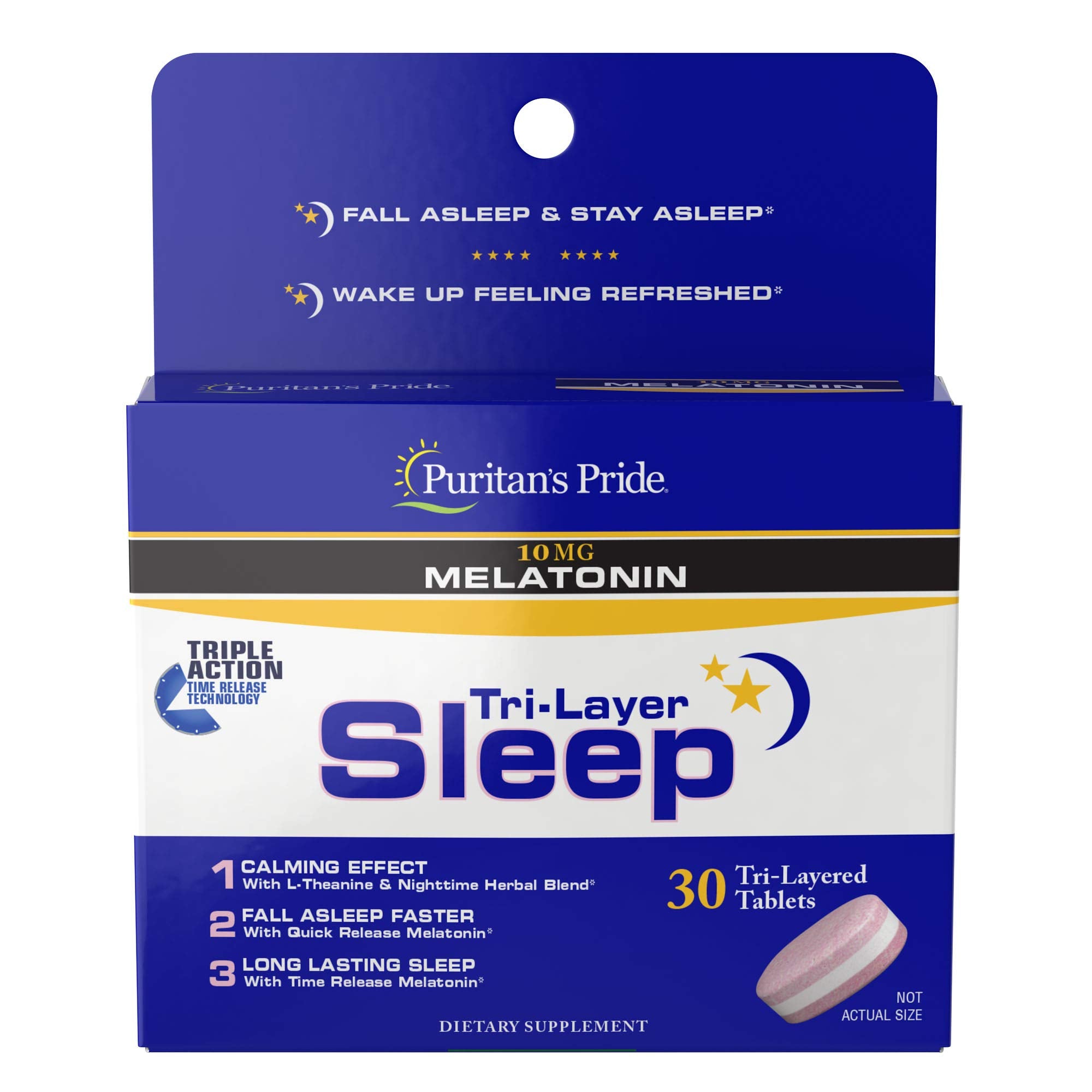 Puritan's Pride Tri-Layered Sleep Tablets bottle – front view