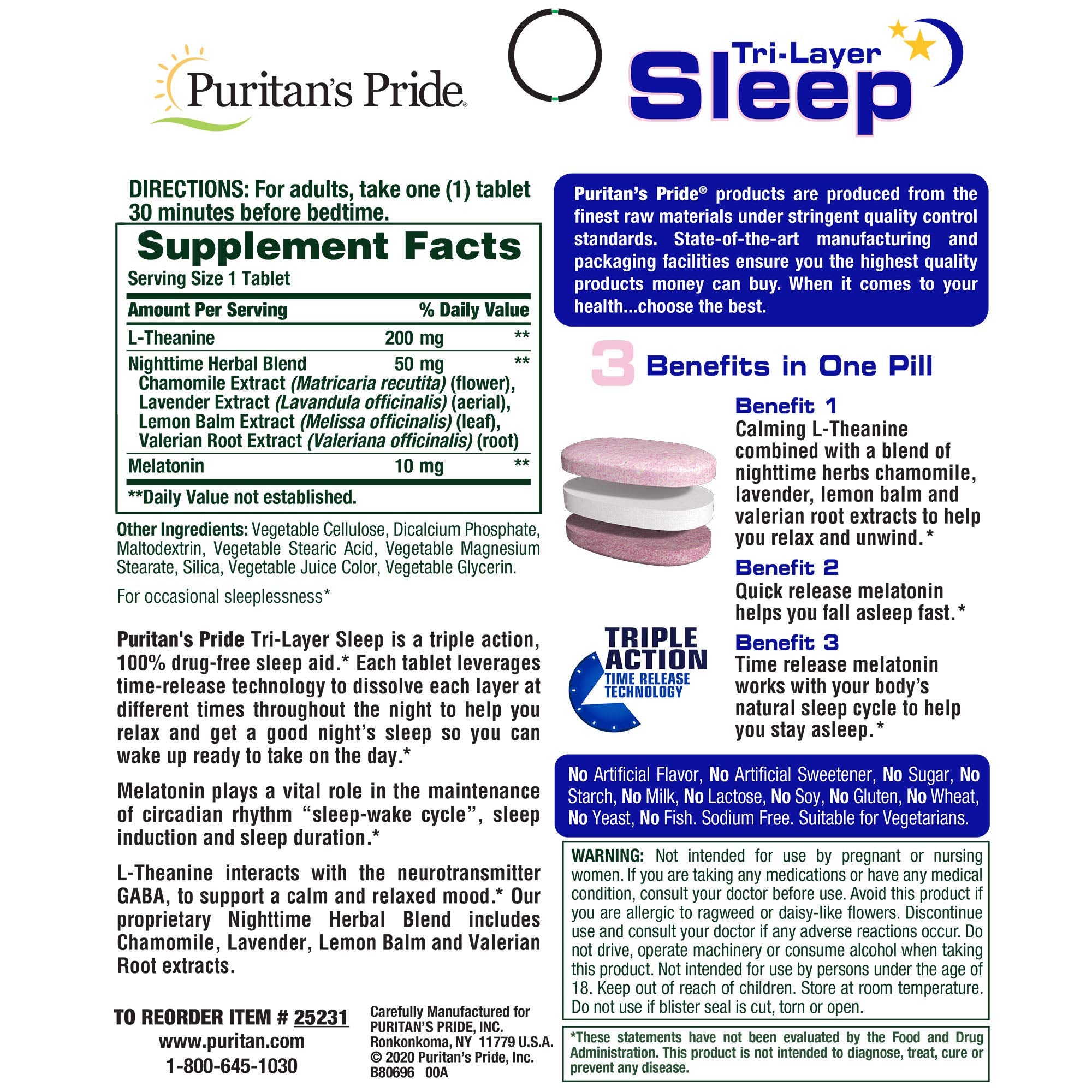 Close-up of tri-layered sleep formula label