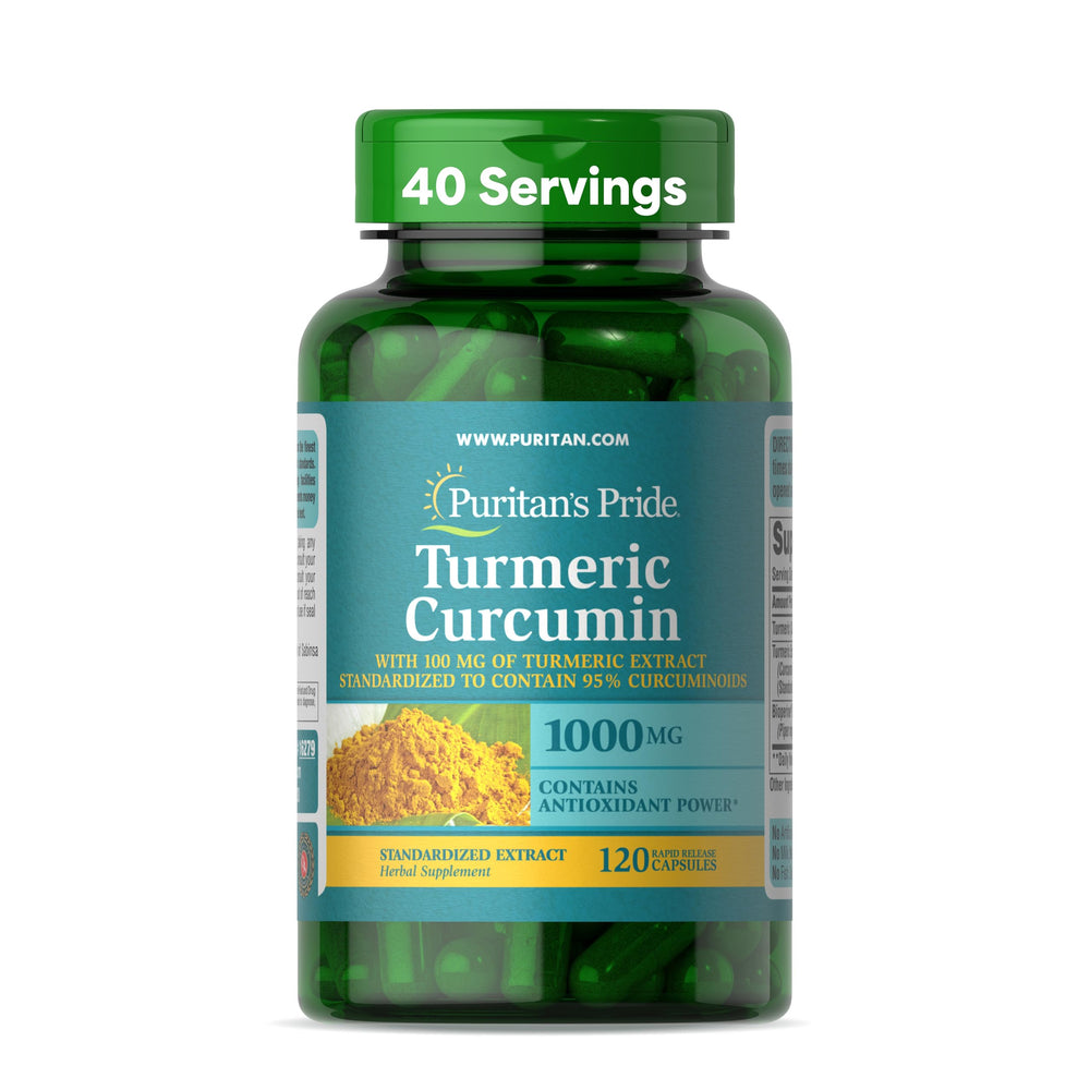 Puritan's Pride Turmeric Curcumin 1000 mg bottle label