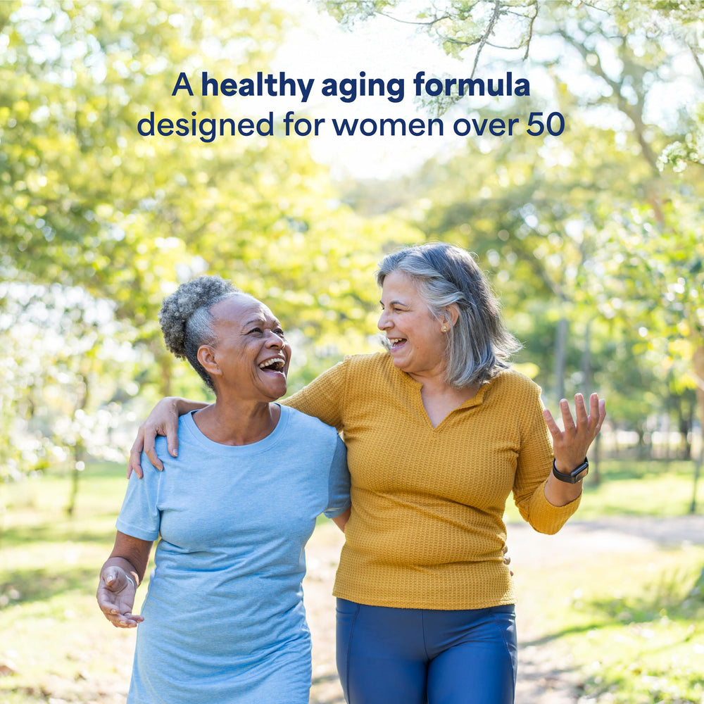 Supplement facts panel showing ingredients for Ultra Woman 50+