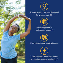 Close-up of timed-release capsules for Ultra Woman 50+