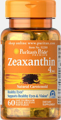 Puritan's Pride Zeaxanthin 4 mg Softgels bottle - 60-count