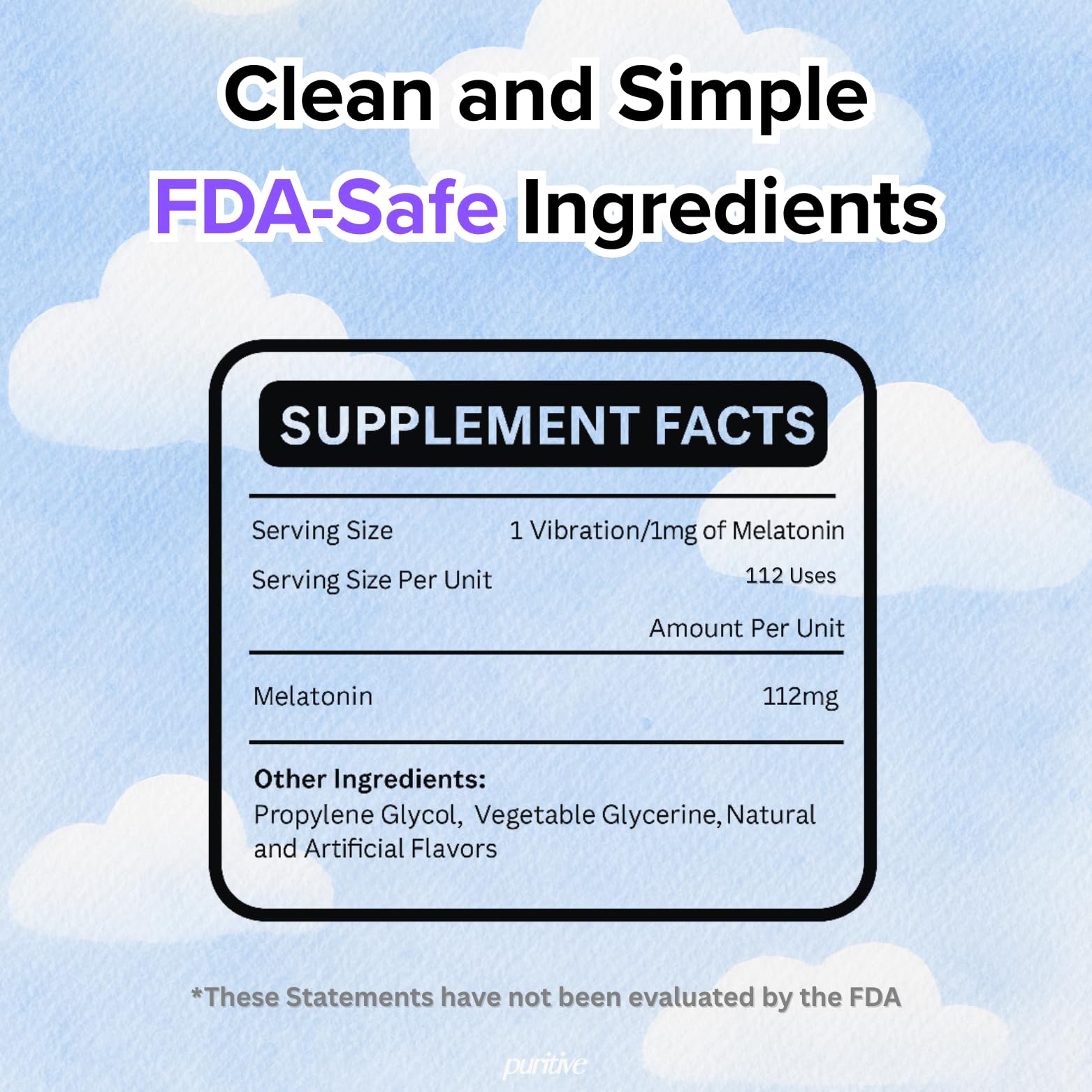 Packaging for Puritive Melatonin Diffuser with included item: 1 x diffuser