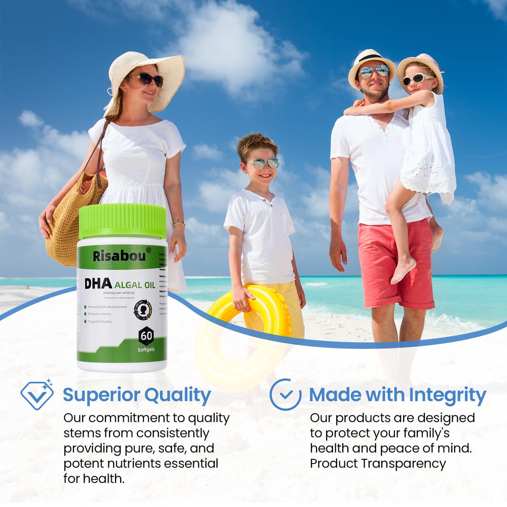 Non-GMO, gluten-free and dairy-free purity guarantee for Algal Oil DHA