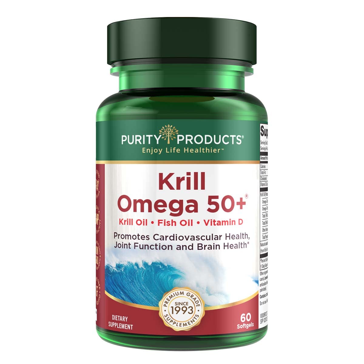 Purity Krill Omega 50+ Mini Softgels bottle front view
