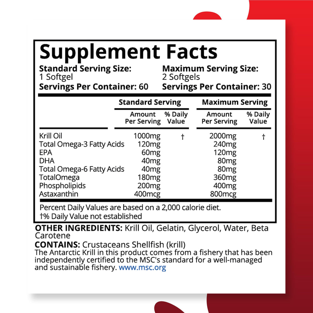 Astaxanthin and krill oil ingredients