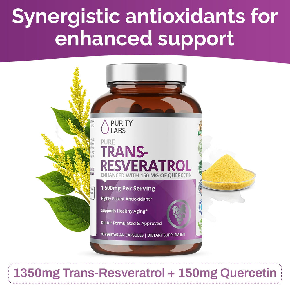 Trans-Resveratrol with Quercetin vegan antioxidant supplement