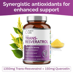 Trans-Resveratrol with Quercetin vegan antioxidant supplement