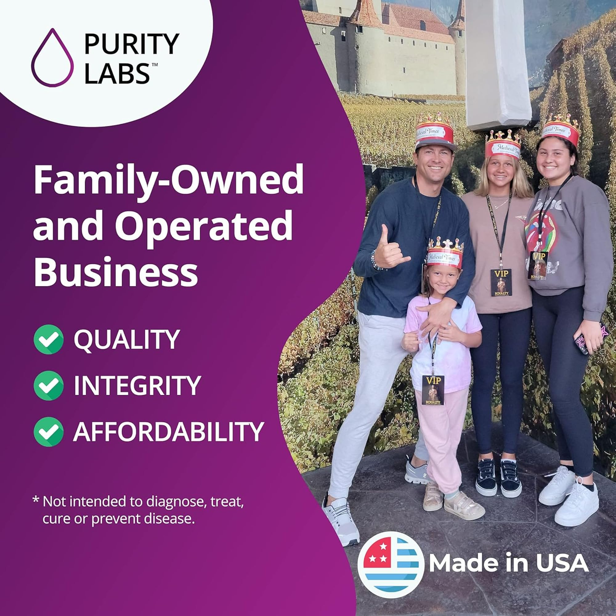 Purity Labs logo on product packaging