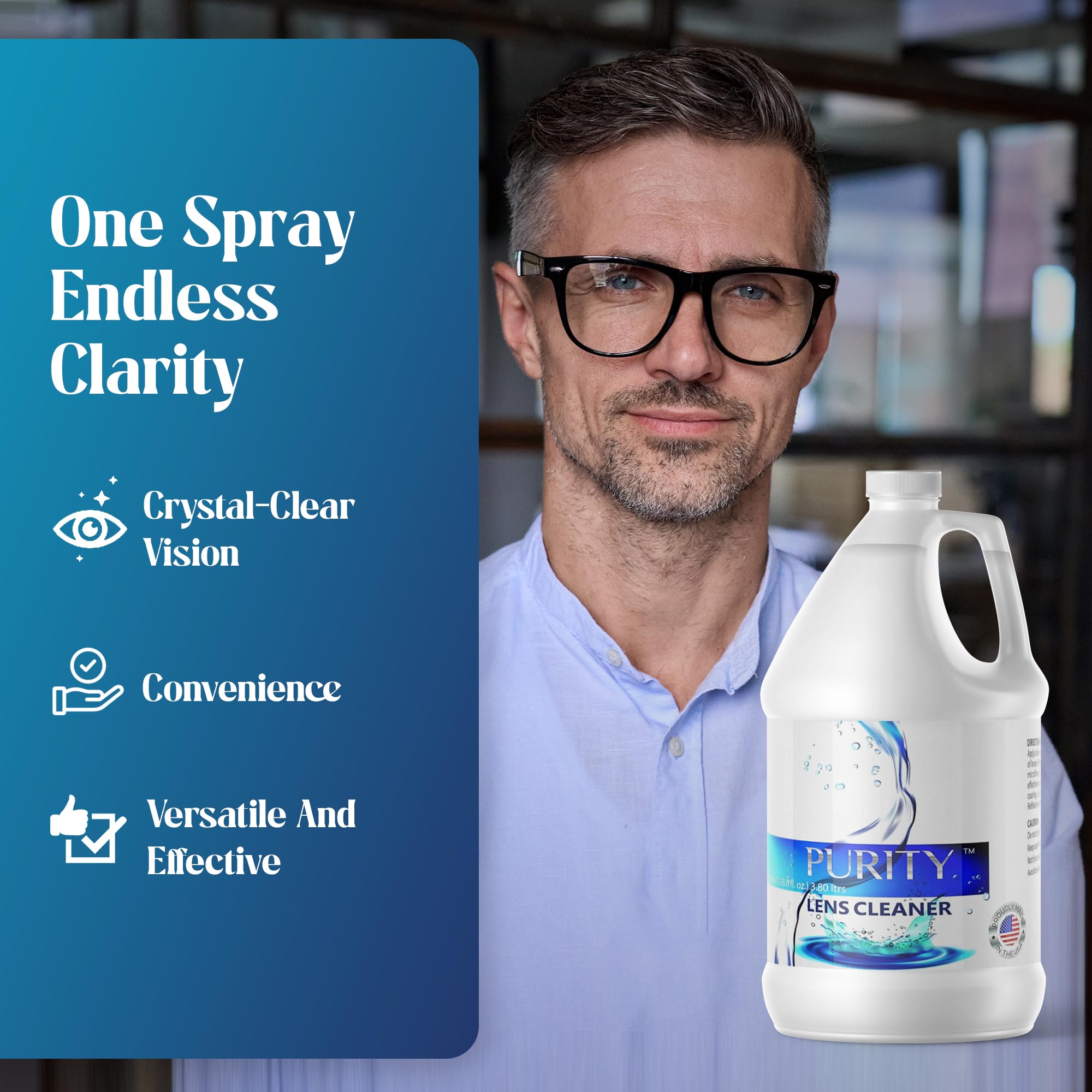 Usage steps for Purity Lens Cleaner