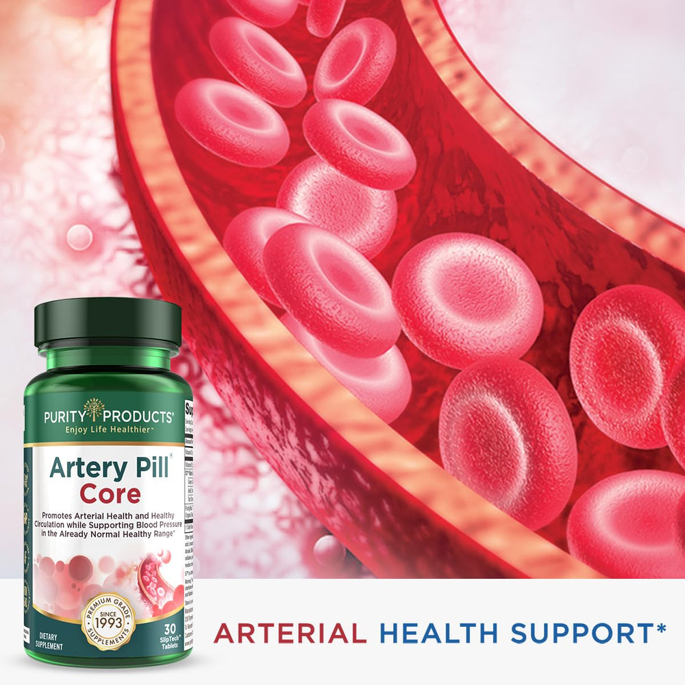Purity Products Antioxidant blueberries highlight cardiovascular health focus.