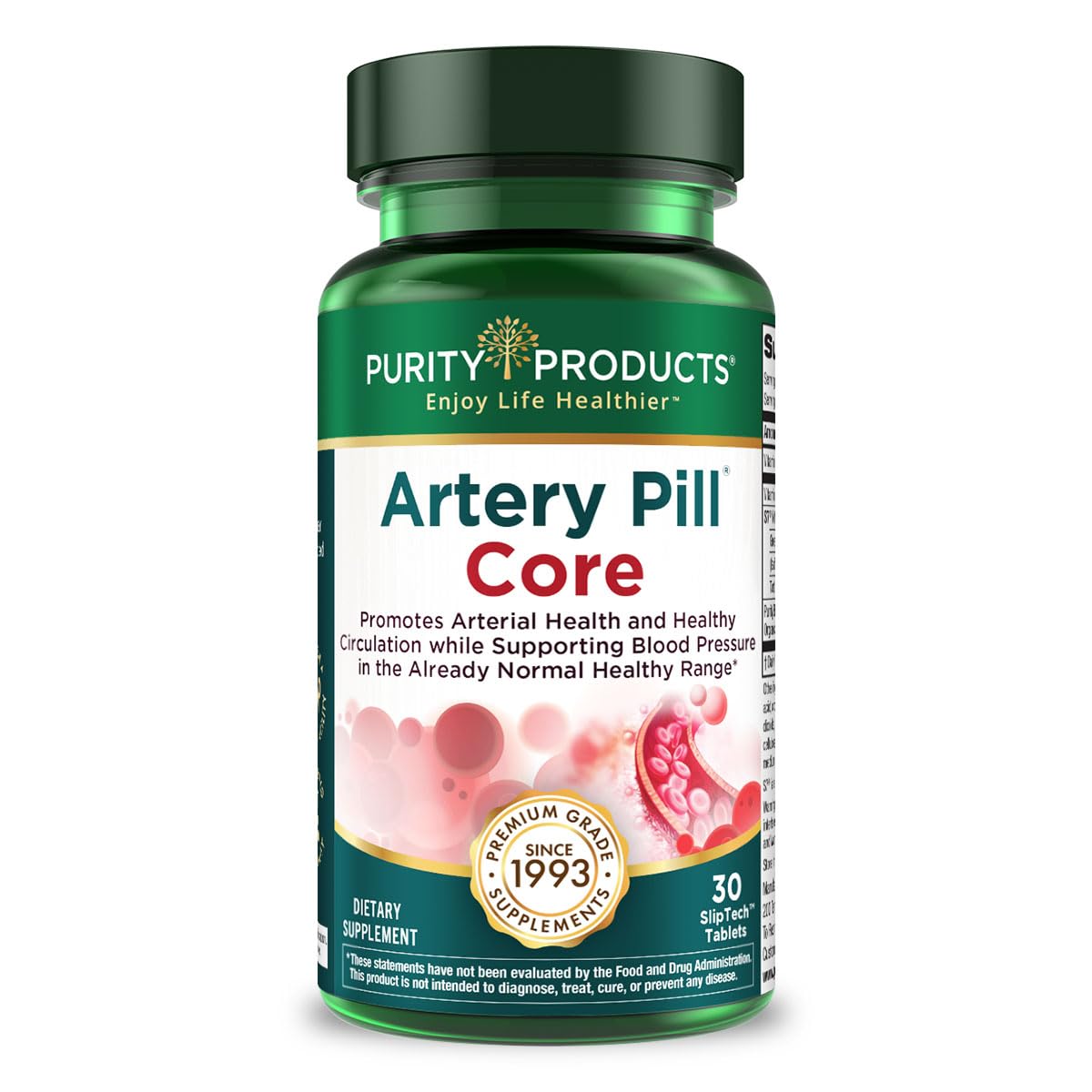 Purity Products Artery Pill Core bottle ready for daily cardiovascular support.