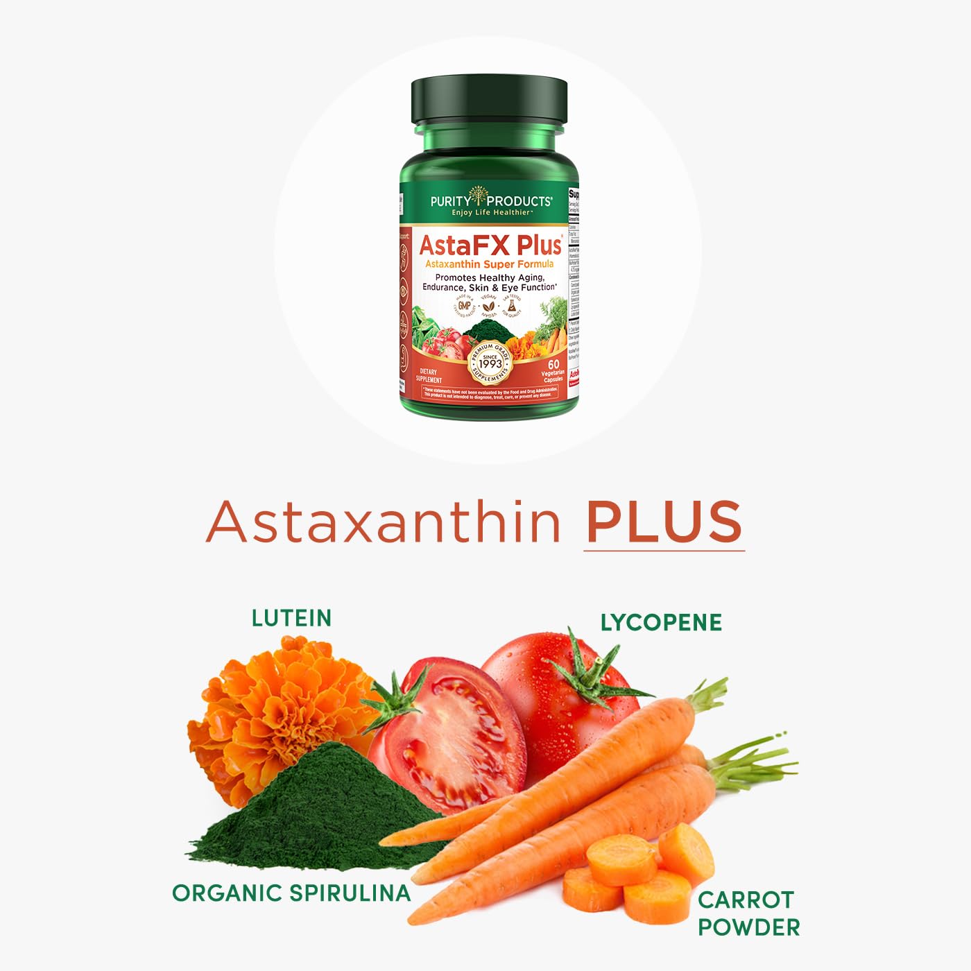 Purity Products AstaFX Plus lifestyle shot with outdoors symbolizes fitness and skin vitality.