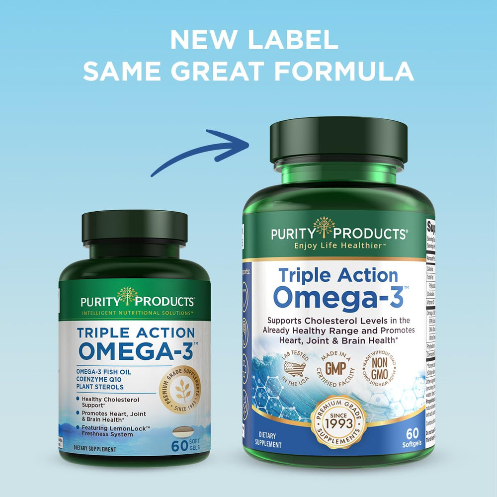 Purity Products Triple Action Omega-3 with CoQ10 softgels for added energy support