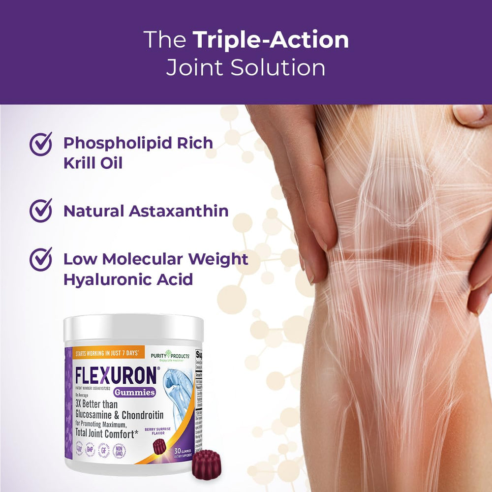 Berry-flavored Flexuron Gummies bottle label