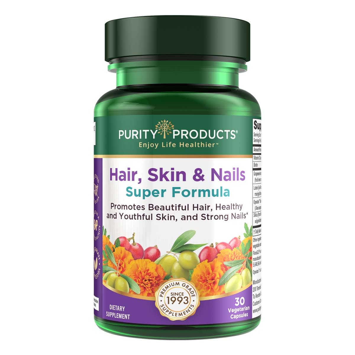 Purity Products Hair Skin Nails Super Formula bottle front view