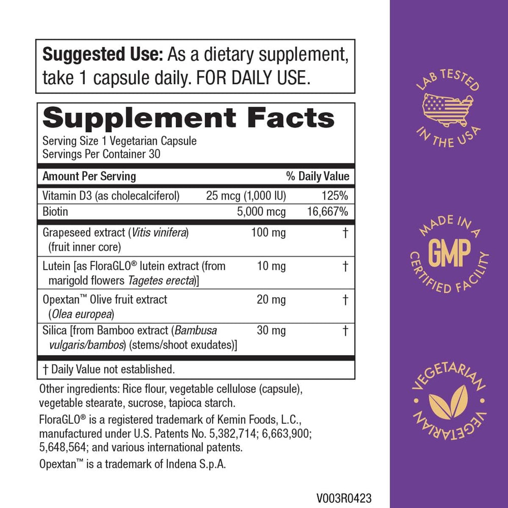 Purity Products label showing 30 capsules