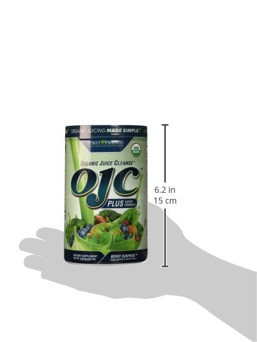 Purity Products OJC Plus Berry Surprise scoop indicates measured serving for fiber and nutrition.
