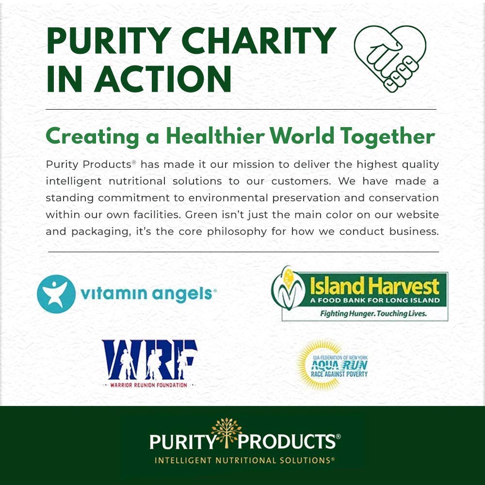 Purity Products Super Reds nutrition panel close-up communicates fiber and phytonutrients.