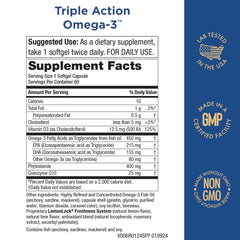 Purity Products Triple Action Omega-3 with DHA and EPA details highlighting high potency