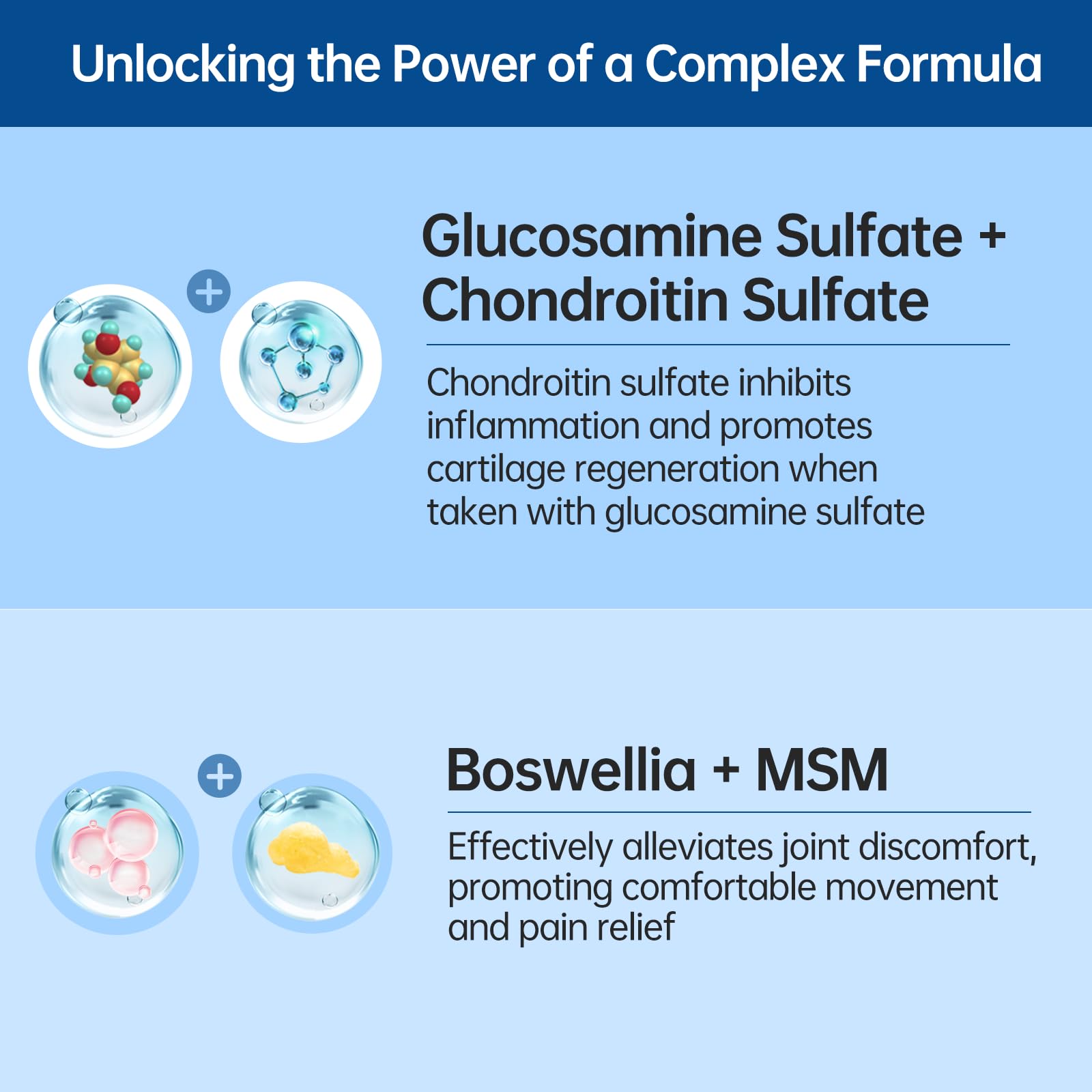 Glucosamine sulfate and chondroitin sulfate illustration
