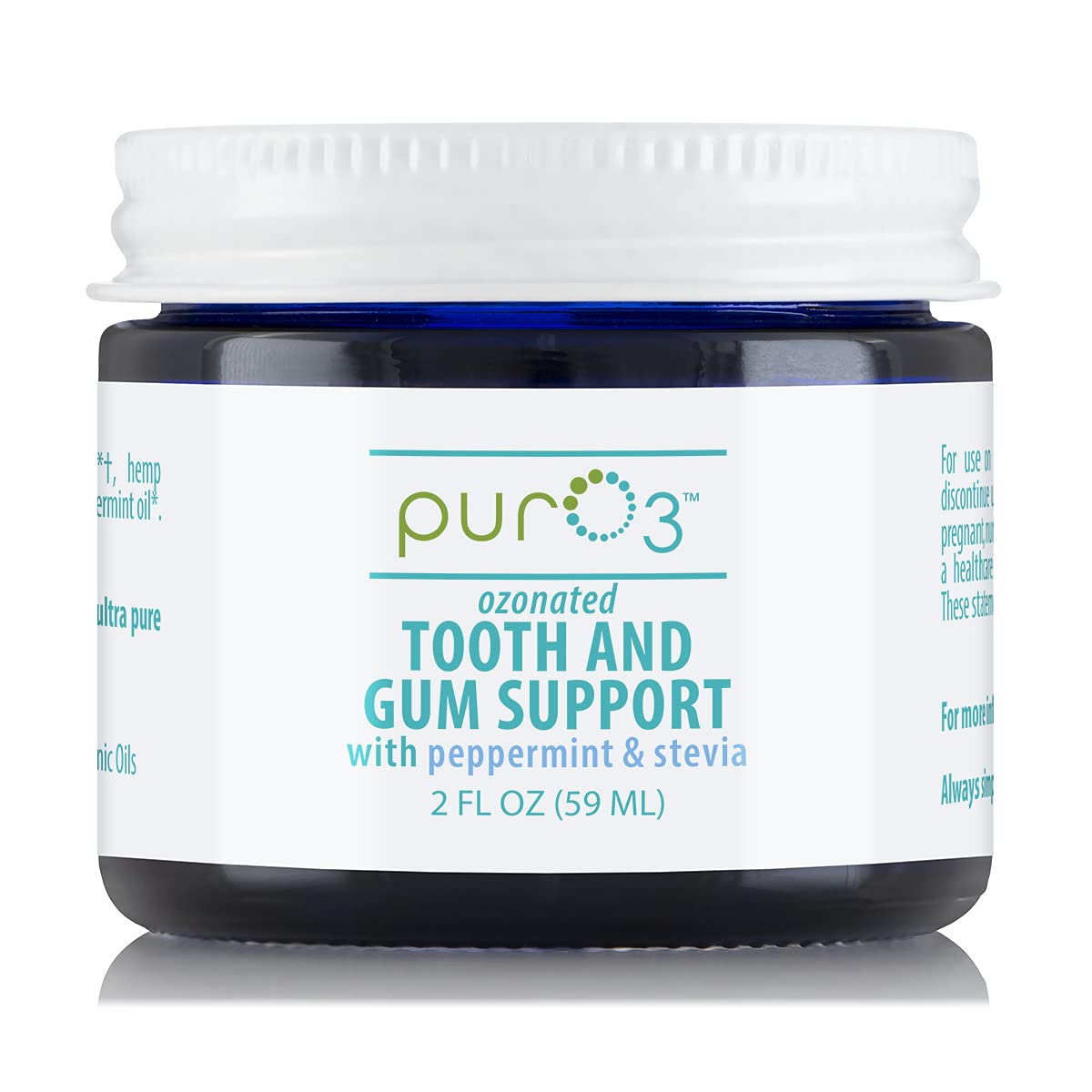 PurO3 Ozone Tooth & Gum Support 2 oz jar with ozonated olive oil gel