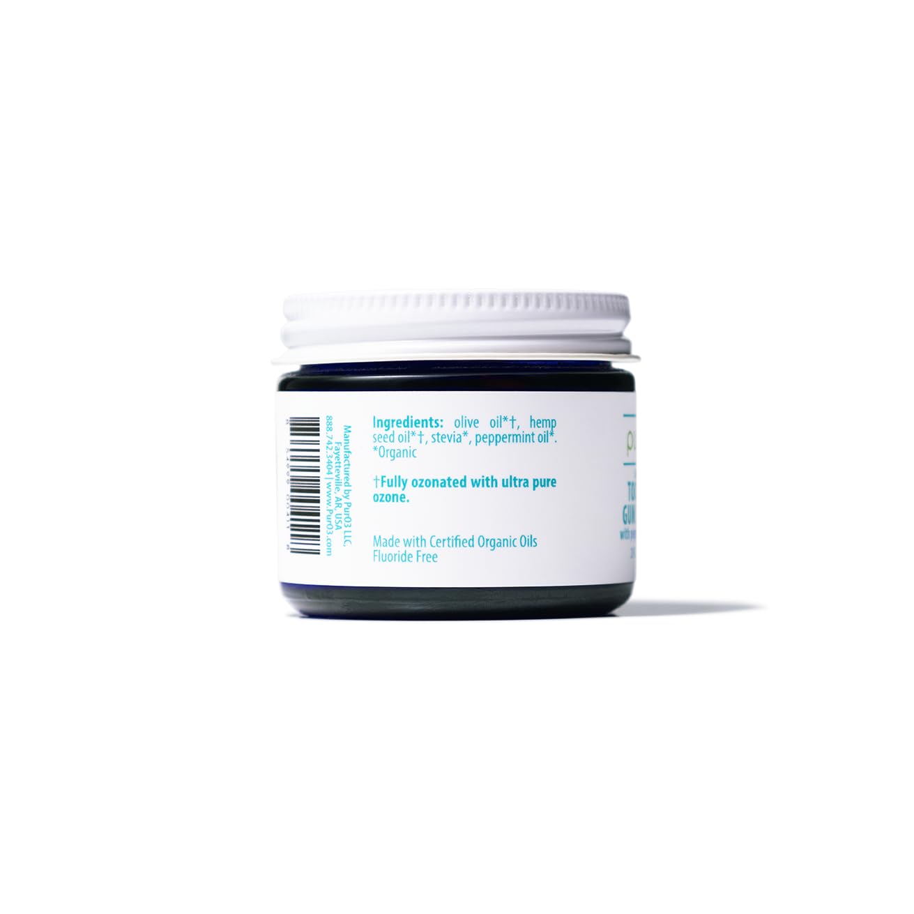 Close-up of PurO3 gel texture and ingredients