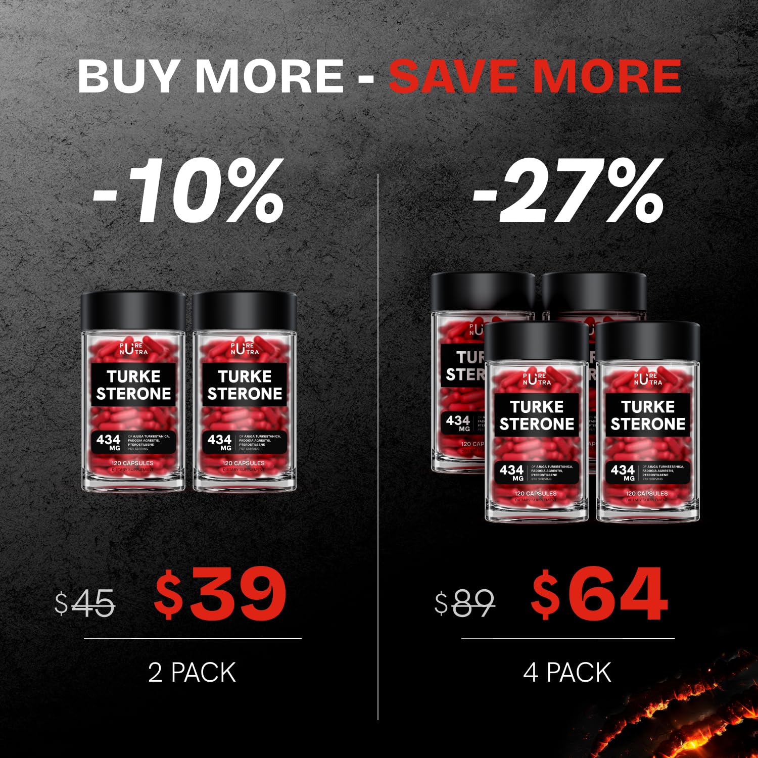 PureNutra Turkesterone liposomal formulation emphasizes improved absorption.