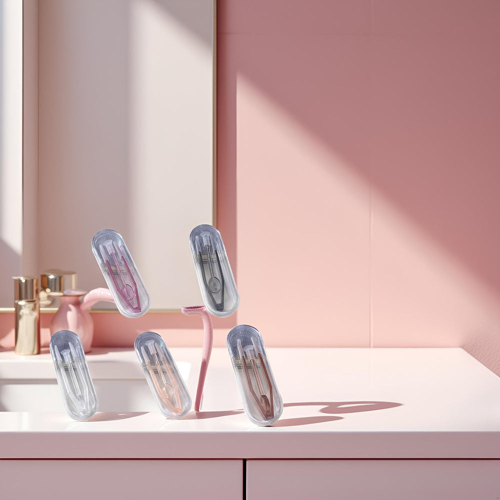 Travel-friendly purple lens care kit