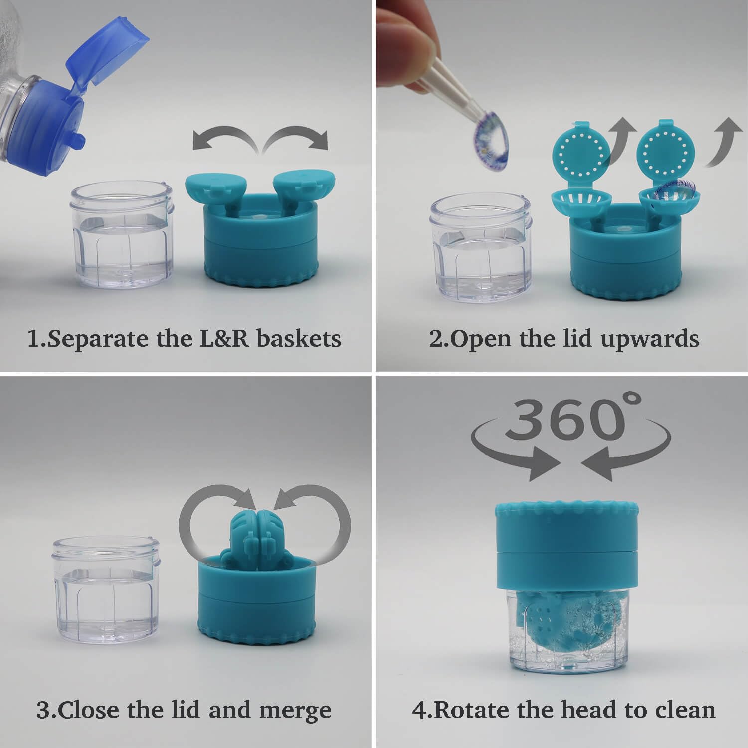 Open baskets showing lens compartments for cleaning (image 8)