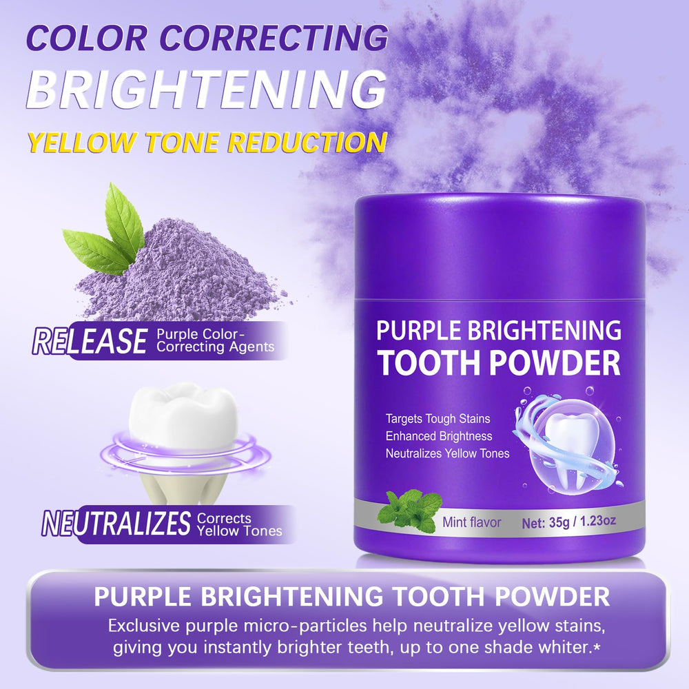 Application of whitening powder on toothbrush