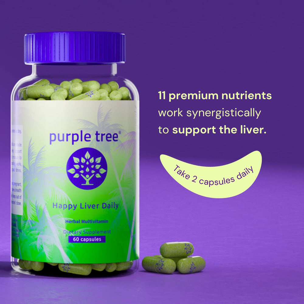 Bottle and ingredients showing milk thistle, dandelion, and artichoke