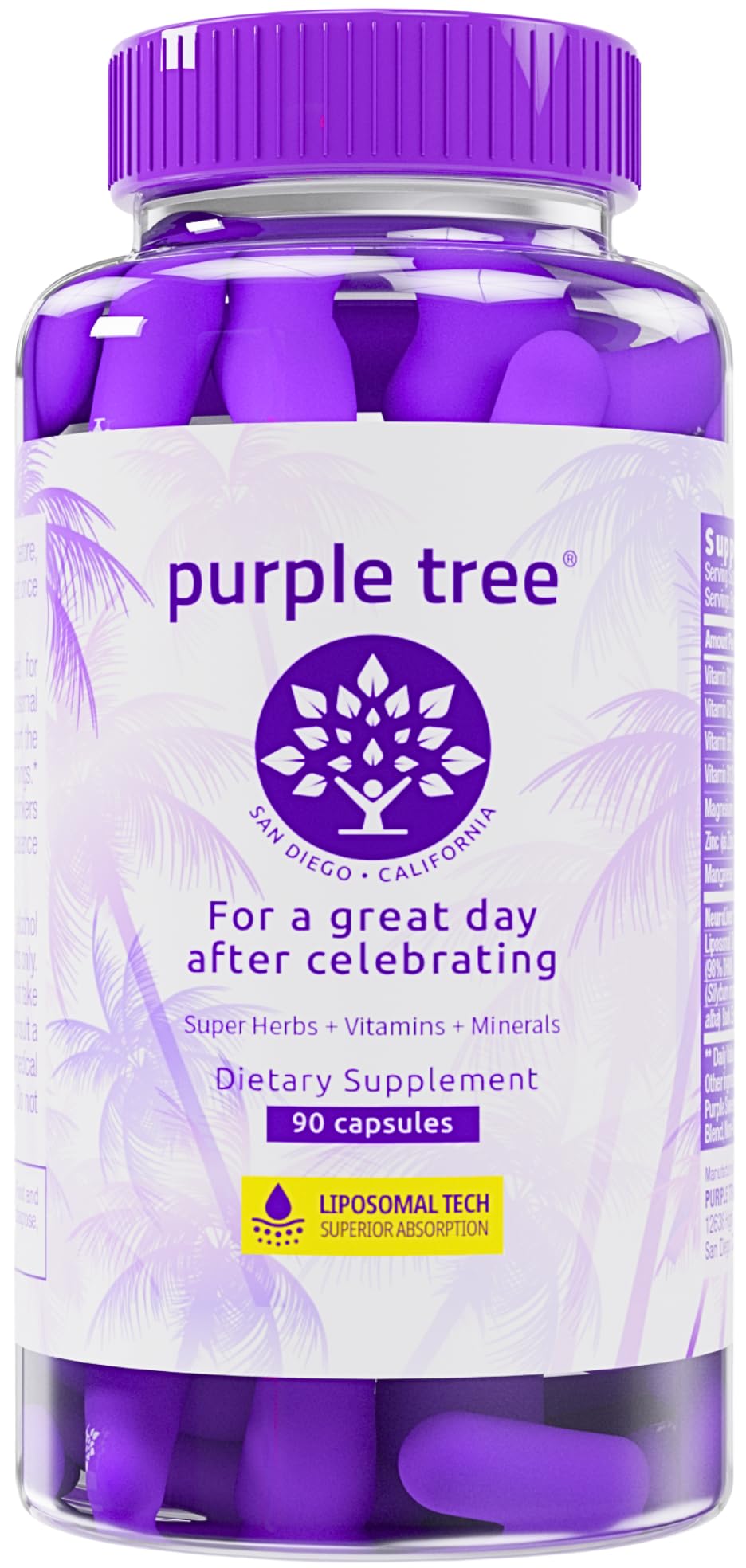 Purple Tree product packaging and bottle