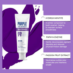 Purple Whitening Toothpaste 4 oz tube - side view with label