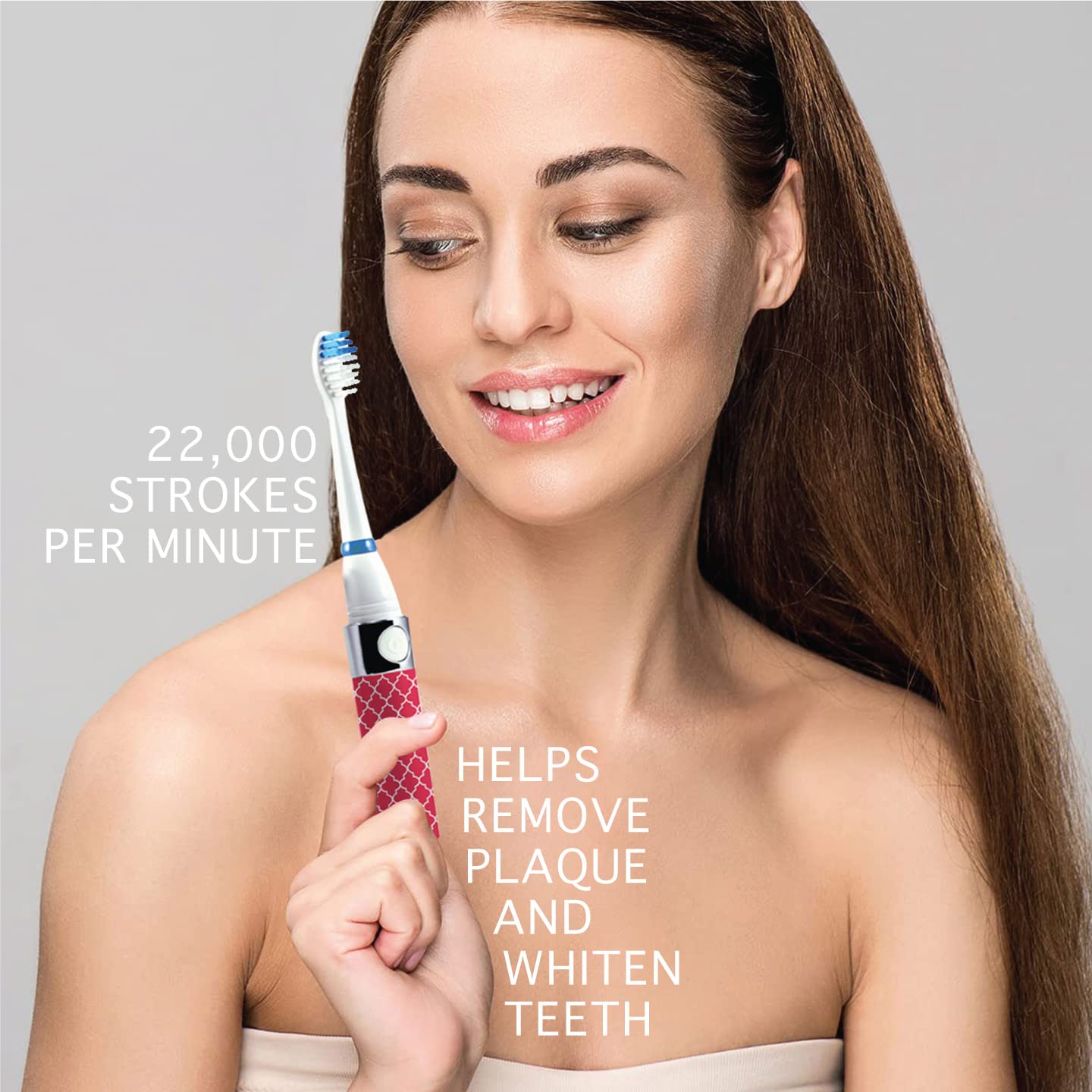 Pursonic portable sonic toothbrush pink – includes 3 brush heads