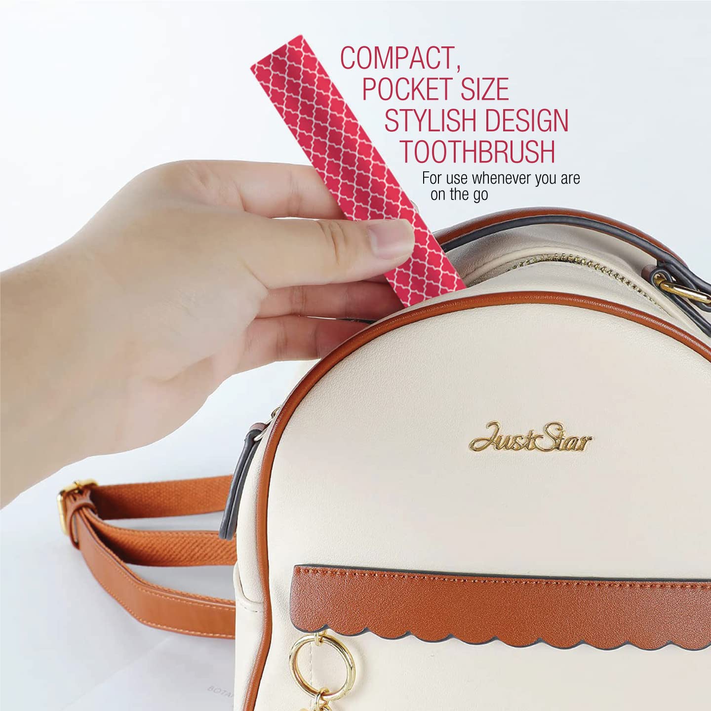 Pursonic pink travel compact sonic toothbrush on the go
