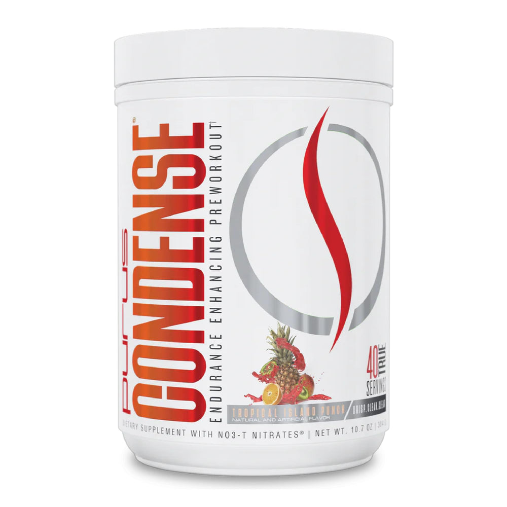 Purus Labs Condense Tropical Island Punch bottle for high-energy workouts