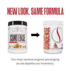 Purus Labs Condense Tropical Island Punch scoop for convenient pre-workout fueling