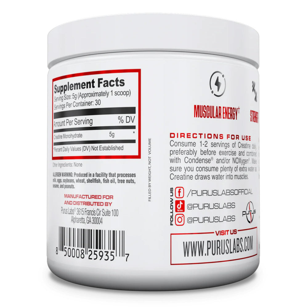 Gym setting with Purus Labs Creatine Powder on display