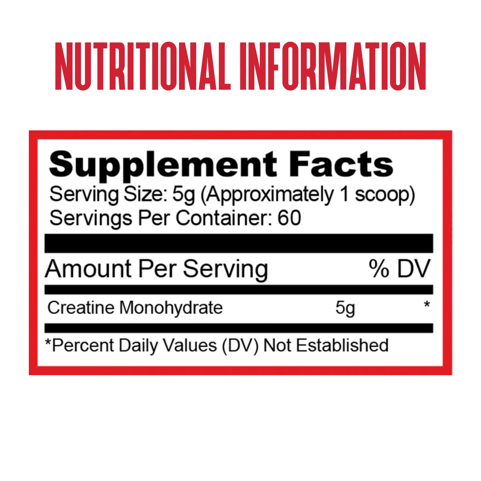 Creatine powder label showing 100% pure micronized creatine monohydrate
