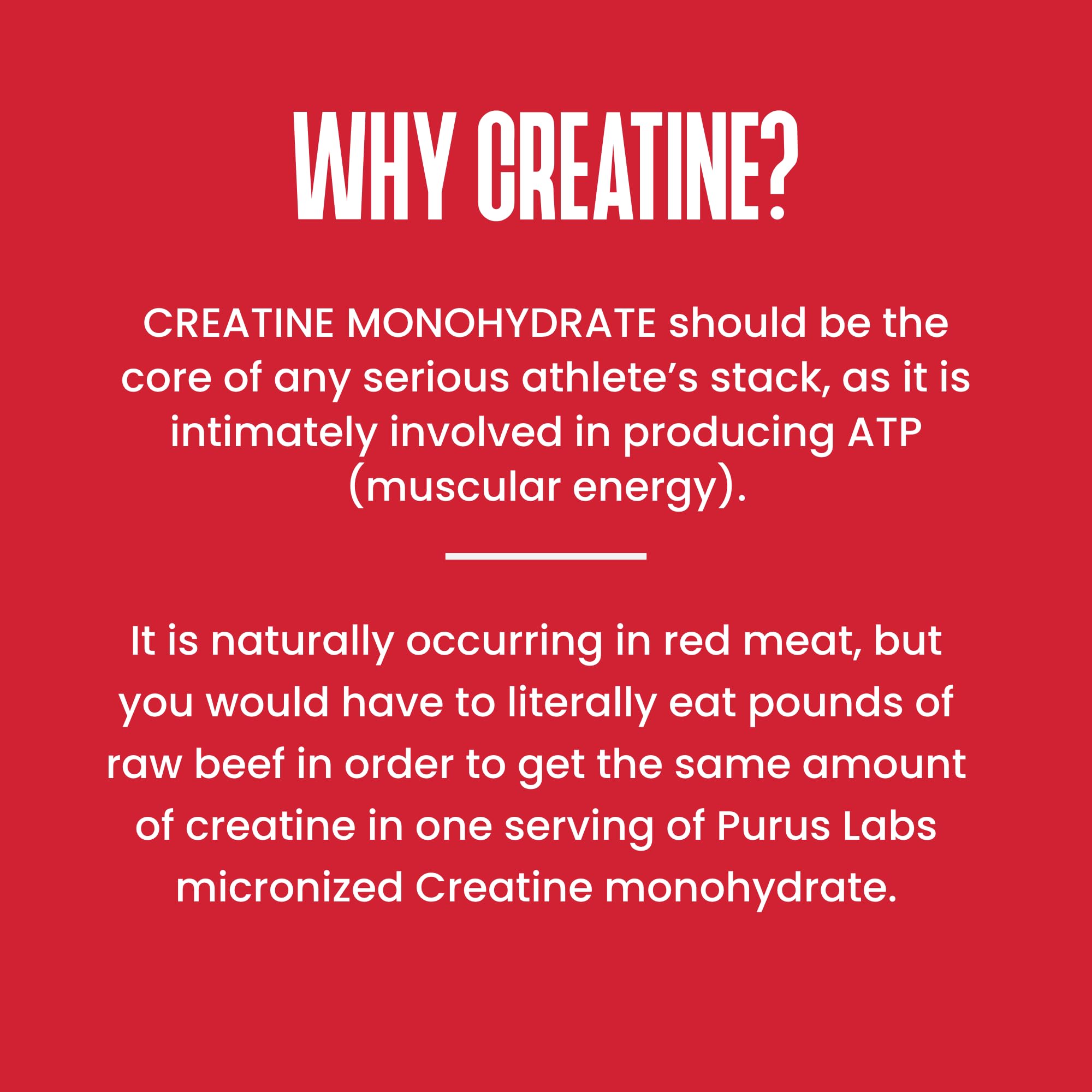 Nutrition facts panel of Purus Labs Creatine Powder