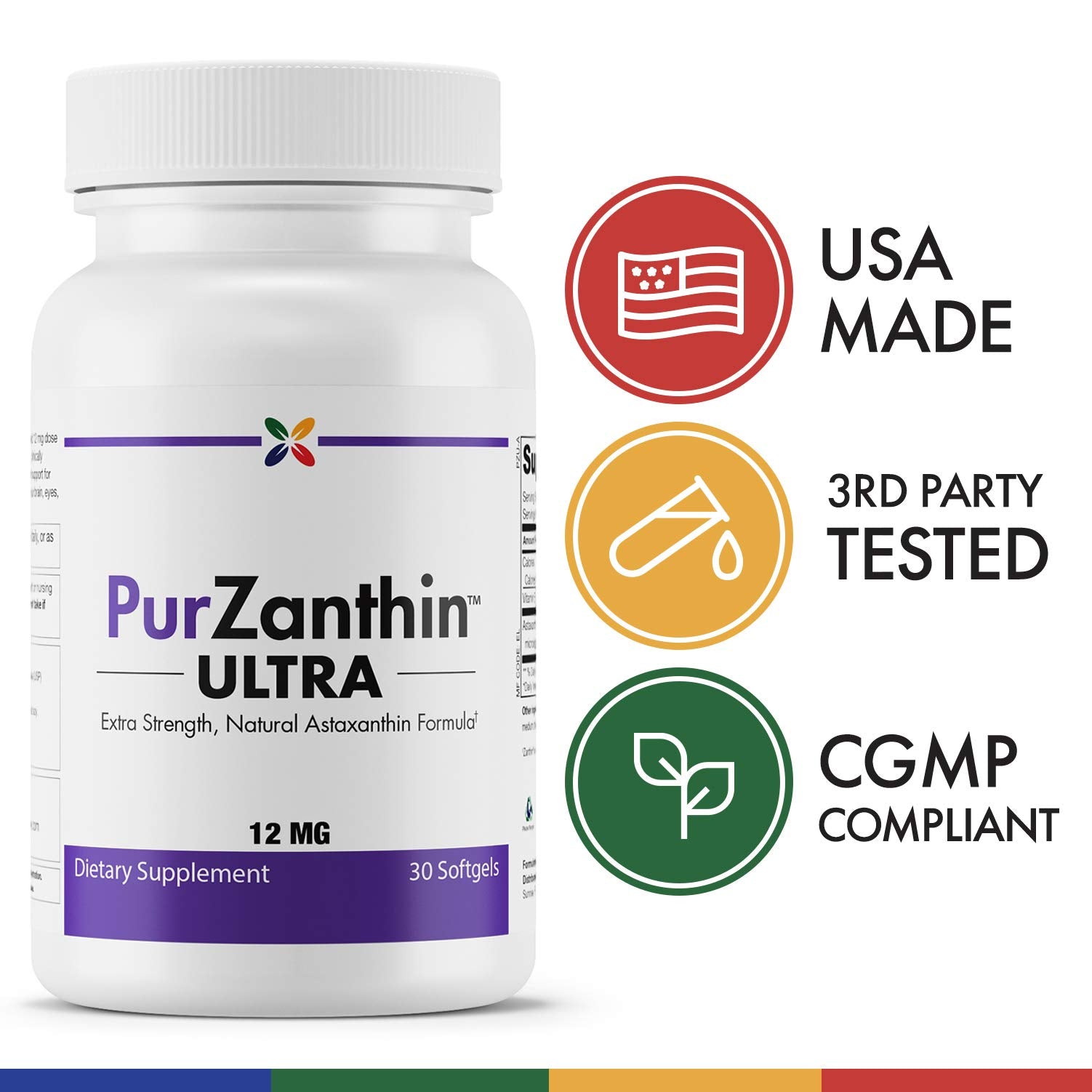 Dosage graphic for PurZanthin astaxanthin softgels
