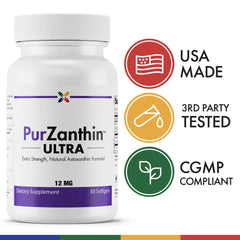 Dosage graphic for PurZanthin astaxanthin softgels