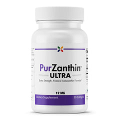 Front view of PurZanthin Ultra Natural Astaxanthin 12 mg Softgels bottle