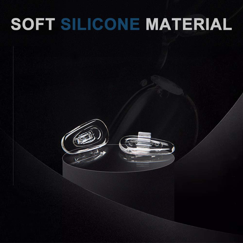 Clear silicone nose pads with 12 pads and cleaning cloth