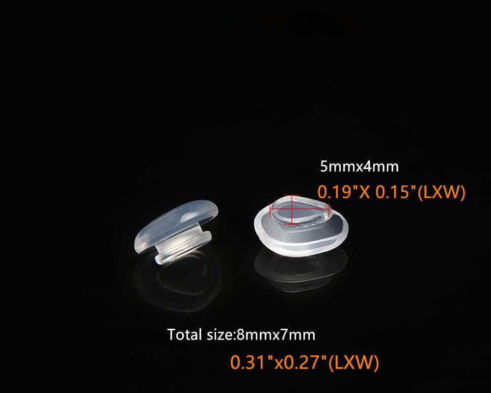 Clear soft silicone nose pads that resist yellowing